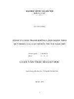 Hành vi cạnh tranh không lành mạnh theo quy định của Luật Sở hữu trí tuệ năm 2005
