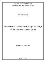 Khai phá mẫu phổ biến, luật kết hợp và thước đo tương quan