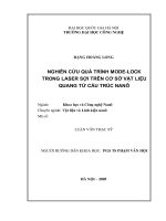 Nghiên cứu quá trình Mode-Lock trong Laser sợi trên cơ sở vật liệu quang tử cấu trúc NaNô