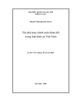 Tội pháp hoại chính sách đoàn kết trong luật hình sự Việt Nam