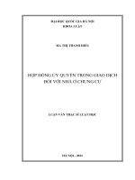 Hợp đồng ủy quyền trong giao dịch đối với nhà chung cư