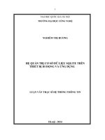 Hệ quản trị cơ sở dữ liệu Sqlite trên thiết bị di động và ứng dụng