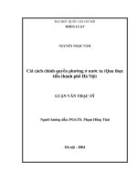 Cải cách chính quyền phường ở nước ta (Qua thực tiễn thành phố Hà Nội)