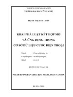 Khai phá luật kết hợp mờ và ứng dụng trong cơ sở dữ liệu cước điện thoại