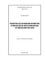 Phổ biến pháp luật cho người nông dân nông thôn và đồng bào dân tộc thiểu số trong điều kiện xây dựng nhà nước pháp quyền