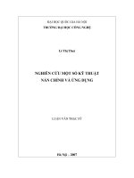 Nghiên cứu một số kỹ thuật nắn chỉnh và ứng dụng