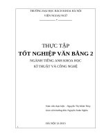 THỰC TẬP TỐT NGHIỆP VĂN BẰNG 2 NGÀNH TIẾNG ANH KHOA HỌC KĨ THUẬT VÀ CÔNG NGHỆ
