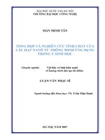 Tổng hợp và nghiên cứu tính chất của các hạt Nanô từ thông minh ứng dụng trong y sinh học