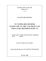 Tư tưởng Hồ Chí Minh về dân chủ và việc vận dụng vào công cuộc đổi mới ở nước ta
