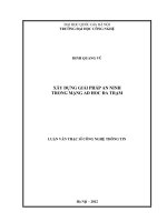 Xây dựng giải pháp an ninh trong mạng AD HOC đa trạm