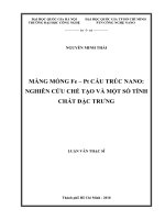 Màng mỏng Fe - Pt cấu trúc nano nghiên cứu chế tạo và một số tính chất đặc trưng