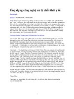 ĐỀ TÀI: Ứng dụng công nghệ xử lý chất thải y tế