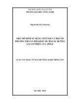 Một mô hình sử dụng Twitter và một số phương tiện xã hội khác dự báo xu hướng chỉ số chứng khoán của Apple