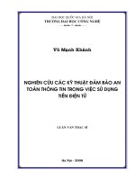 Nghiên cứu các kỹ thuật đảm bảo an toàn thông tin trong việc sử dụng tiền điện tử