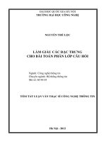 Làm giàu các đặc trưng cho bài toán phân lớp câu hỏi