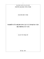 Nghiên cứu bộ đo tin cậy và áp dụng vào hệ thống tư vấn
