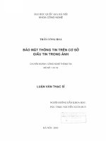 Bảo mật thông tin trên cơ sở giấu tin trong ảnh