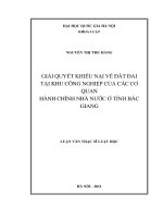 Giải quyết khiếu nại về đất đai tại các khu công nghiệp của các cơ quan hành chính nhà nước ở tỉnh Bắc Giang hiện nay