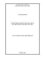 Sử dụng phương pháp xây dựng đặc trưng dựa trên di truyền để tóm tắt dữ liệu