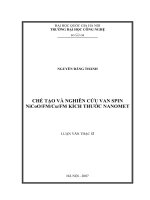 Chế tạo và nghiên cứu van spin NiCoO, FM, Cu, FM kích thước nanomet