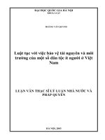Luật tục với việc bảo vệ tài nguyên và môi trường của một số dân tộc ít người ở Việt Nam