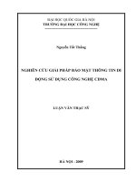 Nghiên cứu giải pháp bảo mật thông tin di động sử dụng công nghệ CDMA