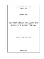 Tội xâm phạm chỗ ở của công dân trong luật hình sự Việt Nam