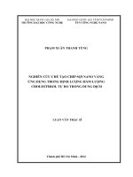 Nghiên cứu chế tạo chip sợi nano vàng ứng dụng trong định lượng hàm lượng cholesterol tự do trong dung dịch