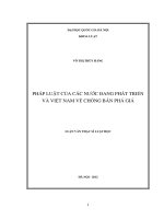 Pháp luật của các nước đang phát triển và Việt Nam về chống bán phá giá