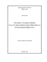 Tổ chức và hoạt động của Ủy ban nhân dân Tỉnh Sơn La ở giai đoạn hiện nay
