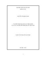 Vai trò tham gia quản lý nhà nước của các cấp hội liên hiệp phụ nữ Việt Nam