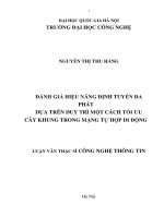Đánh giá hiệu năng định tuyến đa phát dựa trên duy trì một cách tối ưu cây khung trong mạng tự hợp di động