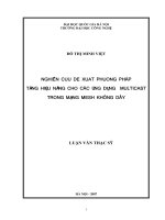 Nghiên cứu đề xuất phương pháp tăng hiệu năng cho các ứng dụng multicast trong mạng mesh không dây