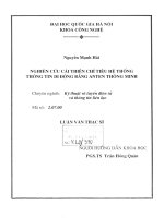 Nghiên cứu cải thiện chỉ tiêu hệ thống thông tin di động bằng anten thông minh