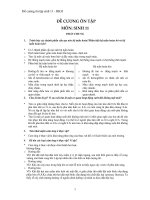 Ôn tập môn sinh thi học kì lớp 11 Nâng Cao.