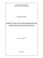 Nghiên cứu một số kỹ thuật khai phá dữ liệu cho bài toán dự đoán rủi ro tín dụng