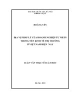 Địa vị pháp lý của Doanh nghiệp tư nhân trong nền kinh tế thị trường ở Việt Nam hiện nay