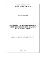 Nghiên cứu phương pháp xây dựng Storage Engine cho hệ quản trị cơ sở dữ liệu MySQL