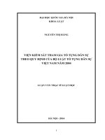 Viện kiểm sát tham gia tố tụng dân sự theo quy định của Bộ luật Tố tụng dân sự Việt Nam năm 2004