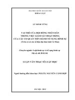 Vai trò của Hội đồng nhân dân trong việc giám sát hoạt động của các cơ quan tiến hành tố tụng hình sự (trên cơ sở các số liệu địa bàn tỉnh Cà Mau)