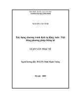 Xây dựng chương trình dịch tự động Anh - Việt bằng phương pháp thống kê