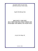 Dịch máy Anh - Việt dựa trên phương pháp thống kê tích hợp với thông tin ngôn ngữ