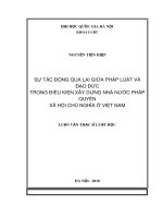 Sự tác động qua lại giữa pháp luật và đạo đức trong điều kiện xây dựng nhà nước pháp quyền xã hội chủ nghĩa ở Việt Nam