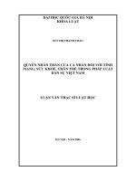 Quyền nhân thân của cá nhân đối với tính mạng, sức khỏe, thân thể trong pháp luật dân sự Việt Nam