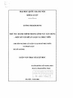 Thủ tục hành chính trong lĩnh vực xây dựng - một số vấn đề lý luận và thực tiễn