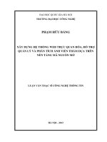 Xây dựng hệ thống Web trực quan hóa, hỗ trợ quản lý và phân tích ảnh viễn thám dựa trên nền tảng mã nguồn mở