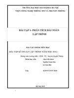 Bài tập 1- Các kỹ thuật lập trình làm việc với biến, dữ liệu và các cấu trúc lập trình