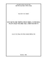 Xây dựng hệ thống phát hiện, cảnh báo, ngăn chặn mã độc dựa trên hành vi