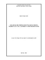 Xây dựng hệ thống PCR ứng dụng trong nghiên cứu các cảm biến y sinh micro-nano