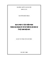 Địa vị pháp lý của thẩm phán trong giai đoạn xét xử sơ thẩm vụ án dân sự ở Việt Nam hiện nay